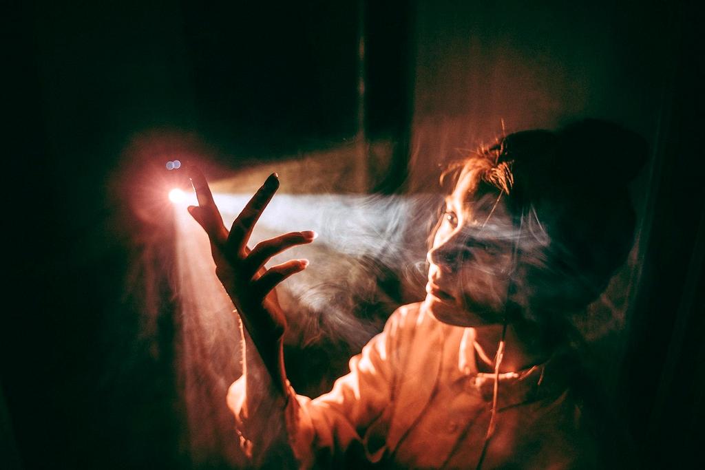 Cinematic background with projector light